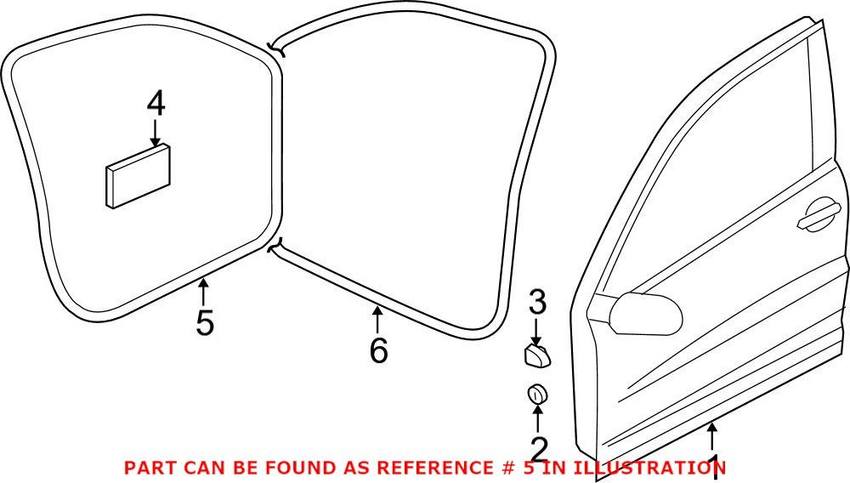 VW Door Seal - Front Driver Side Outer